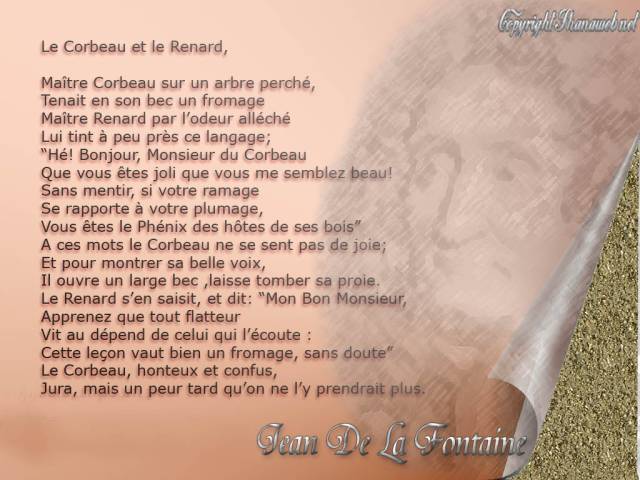 Le Corbeau Et Le Renard Texte Original